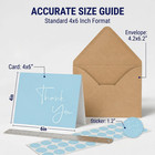 100 Pack Thank You Cards With Envelopes Bulk Set   Stickers - 4x6 Inch Blank Tha