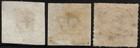 Denmark Stamps 1851-1863 Sc  2  4  9    Royal Emblems  