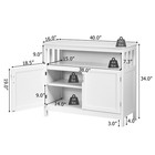 Costway Kitchen Buffet Server Sideboard Storage Cabinet W shelf   2 Doors White