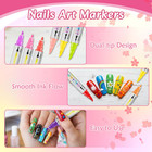 Betem Nail Art Pens Set  Dual Tip 24 Colors Nails Art Markers Non-toxic  Quick-d