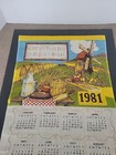 Give Us This Day Our Daily Bread Calendar Towel 1981 Kitchen Wall Hanging