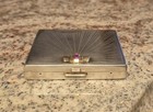 Vintage Tiffany   Co Sterling Silver And 14k Gold With Rubies Compact