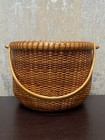 Wicker Woven Wall Basket Handle Hanger County Farmhouse Decor
