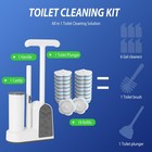 Disposable Toilet Brush And Plunger Set  Dual Handdle Toilet Plunger  All-in-   