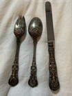 Tiffany   Co Sterling Silver English King 3 Pc Setting Fork Spoon Knife 1885
