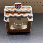 Lot Of 2 Christmas Theme Tea Light Holders  Gingerbread House  And Candy Shop