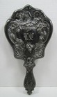 Antique Art Nouveau Lovely Reclining Maiden Flowers Hand Bevel Mirror Derby Co