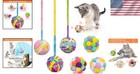 Interactive Cat Toy Balls Set - 6 Colorful Wool Yarn Balls With Bells