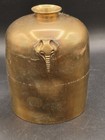 Vintage India Solid Brass Vase Jar Urn  Elephant Head Handles Brassware Safari  