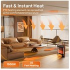 Rovsun 1500w Electric Fireplace Heater With Remote   Timer  Brown  120v