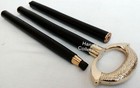 Nautical Style Brass Design Round Handle Black Wooden Shaft Walking Cane Stick 