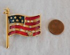 Rotary International Lapel Pin - Large Enamel Flag W  Rhinestones    d502 