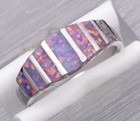 Radiant Lavender Purple Fire Opal Plumeria Necklace  Dangle Earrings  Ring 8 Set