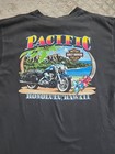 Vtg Harley Davidson Pacific Honolulu Hawaii Motorcycle Black T Shirt Men s Sz L