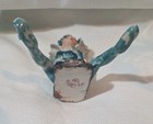 Vtg 40s 50s Acme Occupied Japan 3    Pixie Fairy Elf Ceramic Figurine Sitting Rock