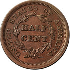 1851 Braided Hair Half Cent Choice Bu C-1 R 1 Great Eye Appeal Strong Strike