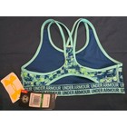 Under Armour Girls Sports Bra Blue Green Abstract Print Youth Large Nwt