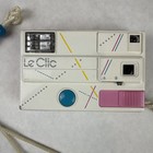 Vtg Le Clic Camera White Pink Built-in Flash Powers On 1980s Retro Made In Usa