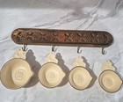 Pfaltzgraff Pottery Village Set Of 4 Measuring Cups W wood And Copper Rack 
