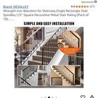 Wrought Iron Balusters For Staircase  Single Rectangle Stair Spindles  6