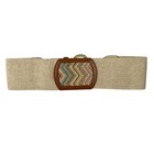 Another Line Wide Stretch Belt S Woven Chevron Leather Elastic Boho Southwest 3 