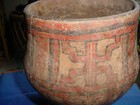 Large Precolumbian Nicoya Costa Rica Pedestal Foot Jar 8 Inch Tall