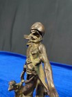 Antique Bronze Pirate With Monkey Figurine     19th Century Maritime Sculpture
