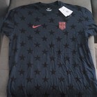 Nike Usa Soccer Men   s Shirt Size M Navy Blue black Star Pattern Red Crest