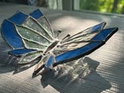 Vintage Stained Glass Butterfly Suncatcher 5x3 5in