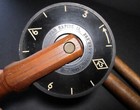 Antique Pix Measuring Wheel 12  Increments Wooden Handle Pickard 1953 Space Vntg