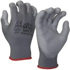 Wolf Ultra-thin Grey Work Gloves Polyurethane Palm Coated Nylon Shell 12 Pairs