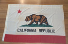 Antique California Republic American State Bear Vintage Cotton Banner Flag
