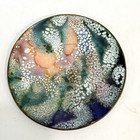 Vintage Enamel On Copper Trinket Dish Plate 3  Signed Di Costi Mid Century Mcm