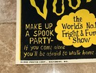 Vintage 1960s Voodoo Party Spook Show Poster Globe Poster Co Baltimore Fine Cond
