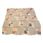 Vintage Crochet Baby Blanket Quilt Handmade Abcs Detailed Squares Apx 45  X 45   