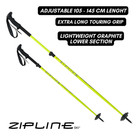 Zipline Blurr Ext Adjustable Graphite Composite Ski Poles - Shocker Yellow