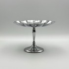 Vintage Krome-kraft Farber Bros Small Compote Pedestal Scalloped Dish Art Deco