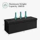 Storage Ottoman Bench 43  Faux Leather Folding Footrest Chest Black