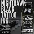 Black Tattoo Ink 1oz Professional Outlining Lining Element Tattoo Supply Usa