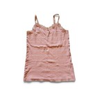Faded Glory Womens Xl Pink Striped Lace Trim Cami Camisole Adjustable Straps