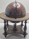 Vintage Old World Globe Wood Wooden Desk Top Stand Made In Italy Read