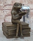 Vintage Austrian Vienna Cold Painted Bronze Frog Reading The News