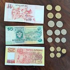 Lot Of 19 Pcs  Singapore Currency Circulated