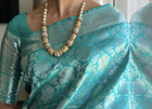 Launching Ethnic Wear Sky Blue Lichi Silk Saree With Blouse For Women