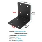 Black Steel L Right Angle Corner Brackets 23 4 Inch Countersunk 10 Pack