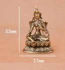 Mini Brass Green Tara Statue Tibetan Buddhist Goddess Figurine Amulet
