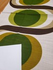 Awesome Rare Vintage Mid Century Retro 70s 60s Grn Lrg Circle Oval Wave Fabric 