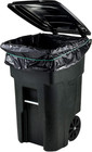 Plasticplace 64-65 Gallon Black Trash Bags  Heavy Duty Toter Can Liners  Tear  