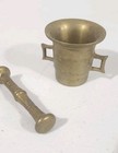 Vintage Brass Mortar With Handles   Pestle Original Pestle