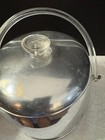 Ice Bucket Atomic Age Retro Kromex Brush Aluminum 1960s Lucite Handle No Dents 
